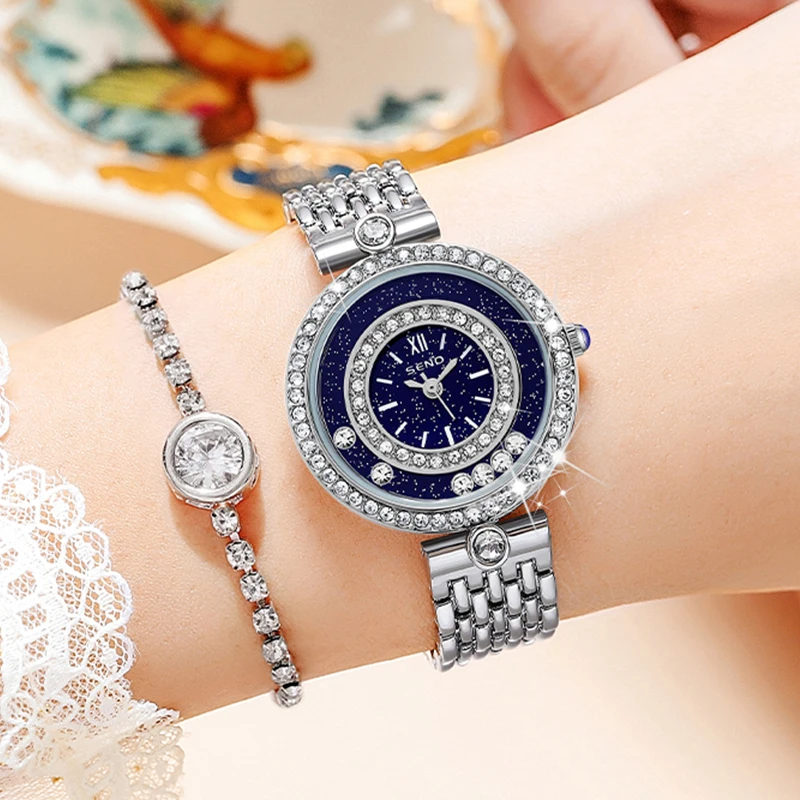 

Seno Top Brands Quartz Luxury Watch For Women Waterproof Alloy Band Bracelet Diamond Reloj Mujer Fashion Rome Montre Femme watch