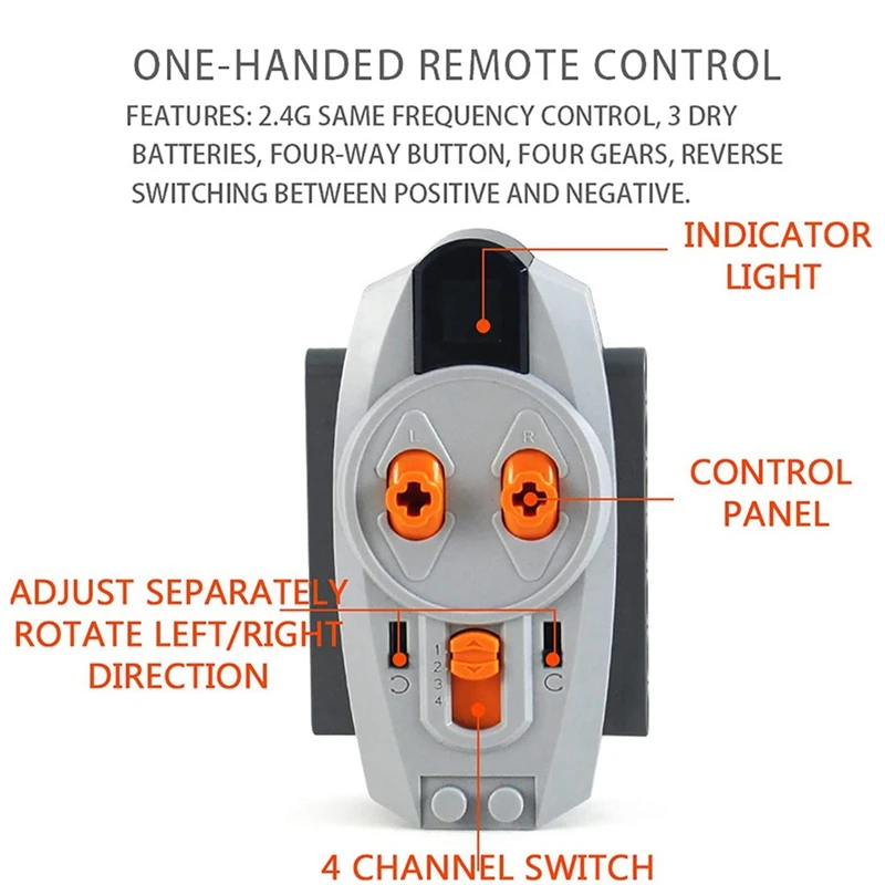 Power Function Set L Motor Servo Motor Battery Box IR Speed Remote Control Receiver MOC Building Blocks