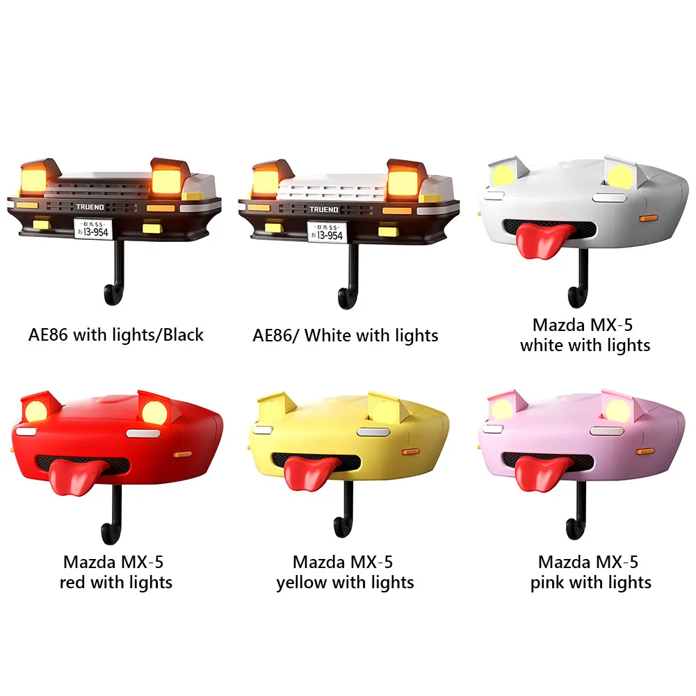 Car Open Headlight Key Holder with Light Initial D AE86 Mazda MX-5 Key Hanger Creative Wall Mount Key Hook For Hallway Entrance 4