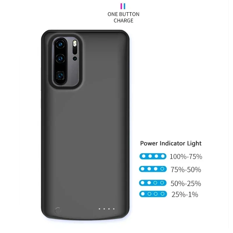 외부 백업 배터리 충전기 케이스, 화웨이 P30 프로용 보조배터리 충전 커버 케이스, 6500 mAh, 6800mAh