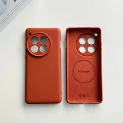 Wireless Charging Magsafe Liquid Silicone Phone Case with Magnetic Slim Design and Camera Protection for OnePlus Ace 5 (Brick Red)