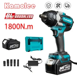 Kamolee 1800N.m Electric Impact Wrench Rechargeable Wrench Cordless For Makita 18v Battery DTW700