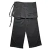 KUSAHIKI Retro Street Causal Irregular Two Piece Detachable Spicy Girl Skirt Pants 6