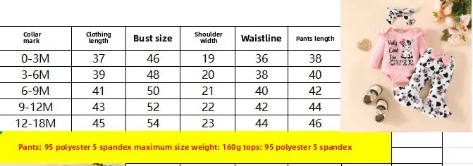 Tenue bébé avec nœud papillon et imprimé vache