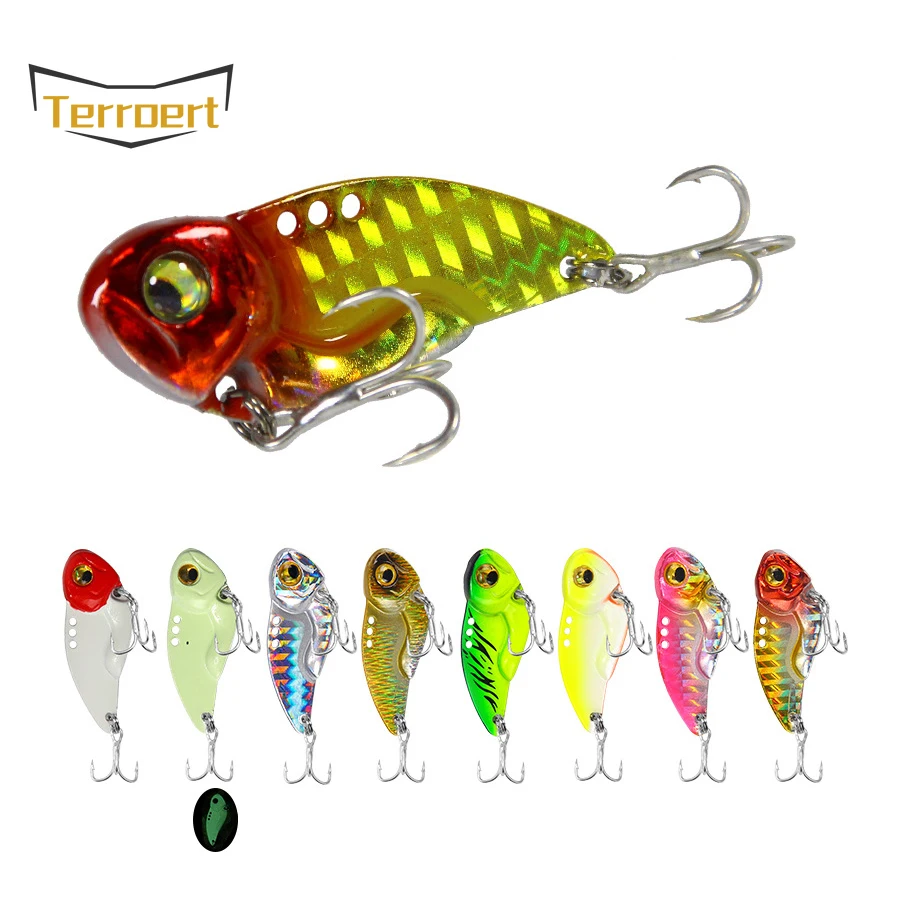 

1pcs Metal VIB Bait Fishing Lures 3.5cm 4cm 5cm Luminous Artificial Baits Wobbler Vibration LAKE River Ocean Boat Fishing Bass