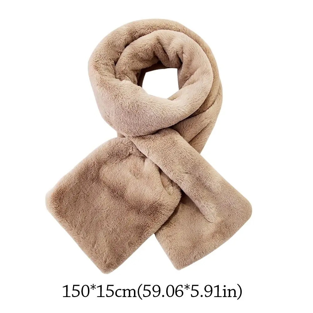 Warm Faux Fur Winter Scarf Soft Plush Shawl for Women