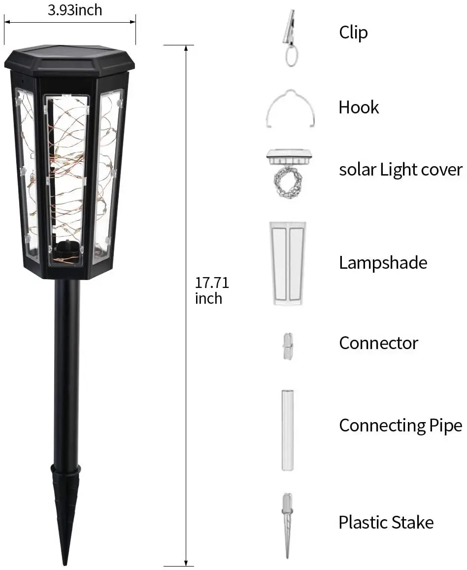 LAOPAO Solar Lights | Solar Pathway Lights Outdoor with Ground Stakes and Ring Clip - IP65 Waterproof Automatic Garden Landsca 5