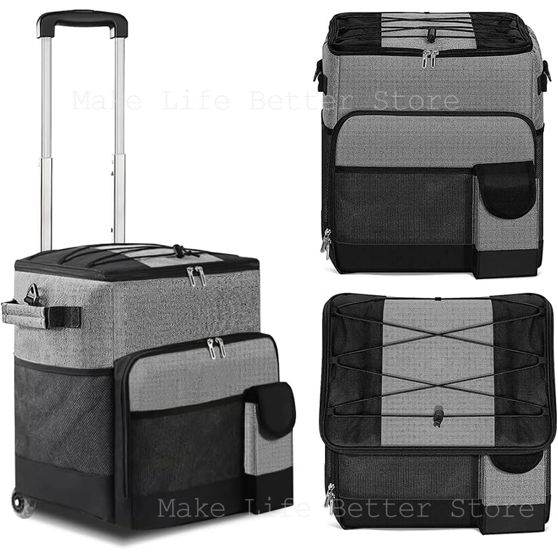 Cooler Bag Outdoor Refrigerator Ice Box Outdoor Thermal Cooler Box Trolley Wheels Camping Portable Cooler Warm Refrigerator