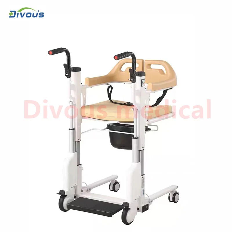 Hot Sale Electric Patient Lift Elderly Disabled Home Care Transfer Commode Chair Toilet Shower Chair   Wheel chair 3