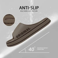 Feslishoet Women Letter Slippers Beach Slides Solid Color Mens Thick Sole Indoor Bathroom Anti Slip Shoes Summer Couple Sandals - Image 4