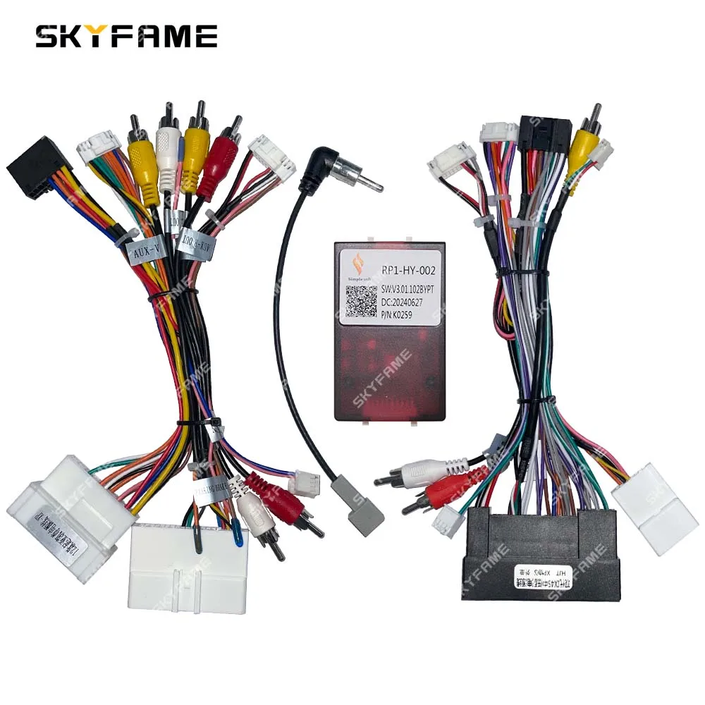 SKYFAME Car 16pin Wiring Harness Adapter Canbus Box Decoder Android Radio Power Cable For KIA K7 Cadenza Sorento Hyundai Azera