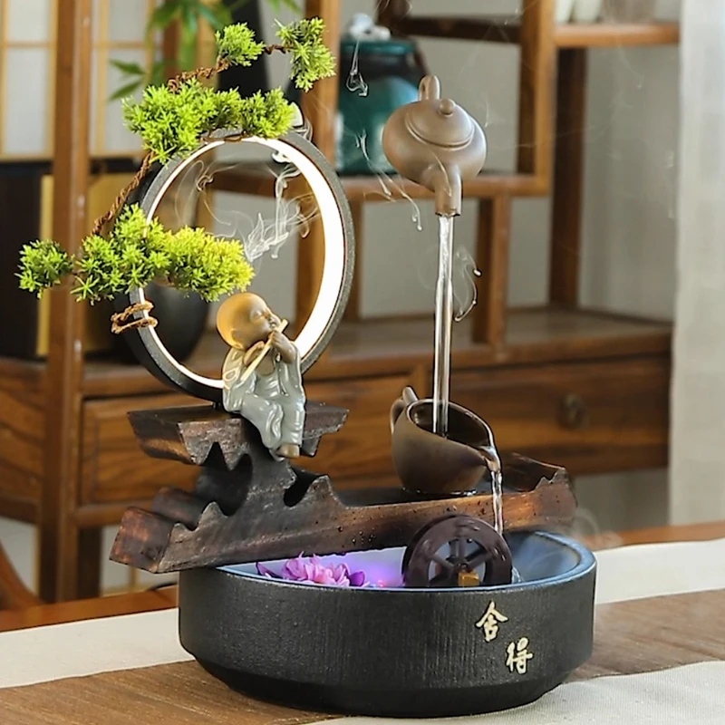 

Ceramic Buddhas Incense Burner Stand Sticks Backflow Brume Fountain Incense Living Room Gift Porte Encens Ramadan Decorations