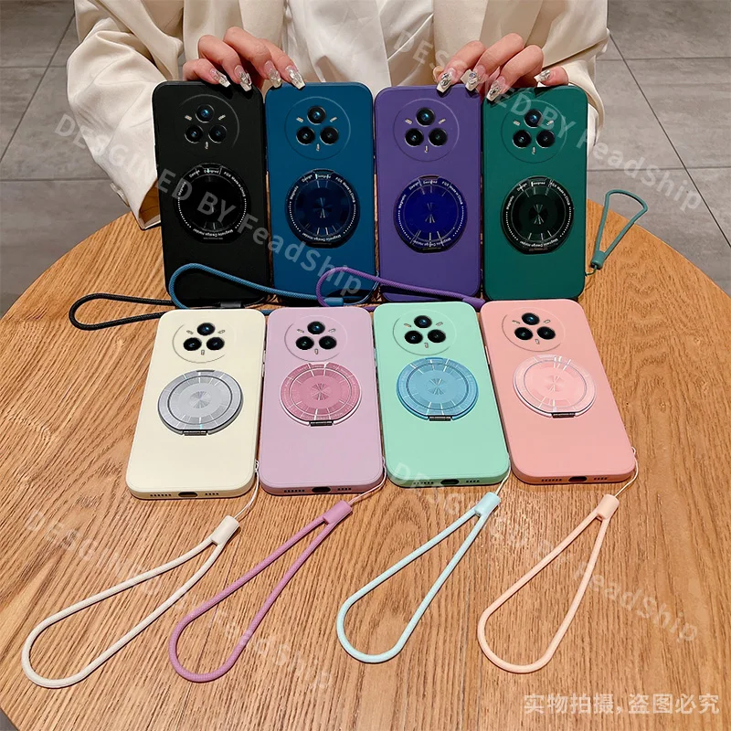 Magnetic Holder Silicone Phone Case with Bracket and Screen Film