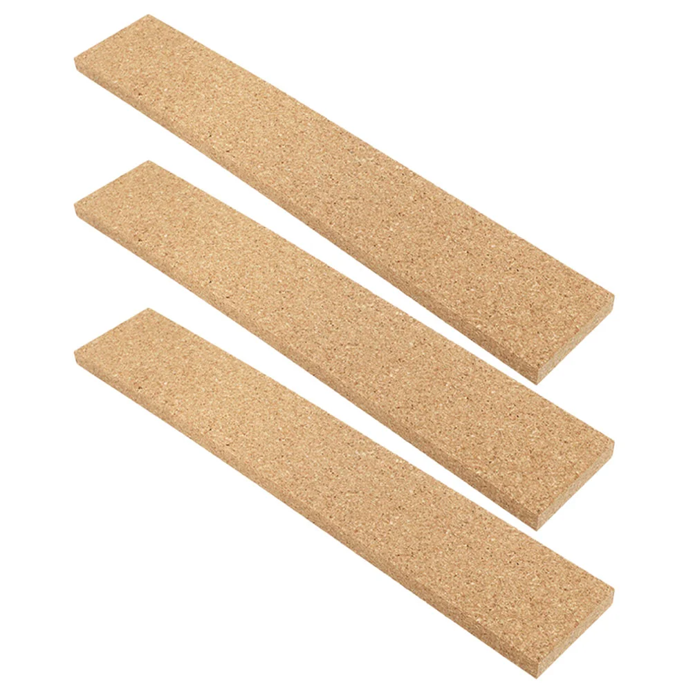 3pcs Bulletin Board Cork Strips Message Bulletin Strips Self-adhesive Cork Strips 3pcs cork announcement board strips cork batten strips frameless memo board strips