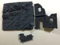1/72 Resin Die-casting Scene Layout Props Gray Model Scene House Damaged Building Ruin Scene Platform Free Shipping (11×10x9) 2