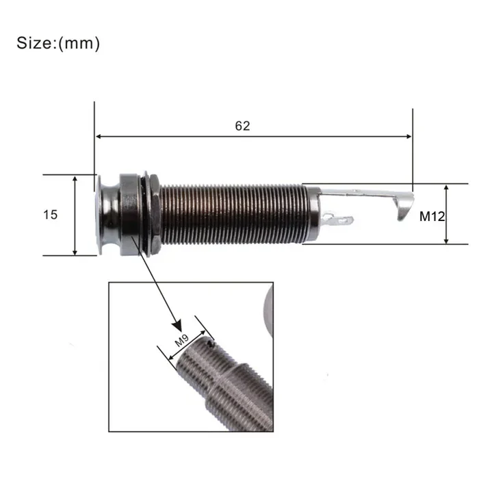 CYLINDER Guitar Jack Socket 10Pcs Guitar Pickup Endpin Output Jack