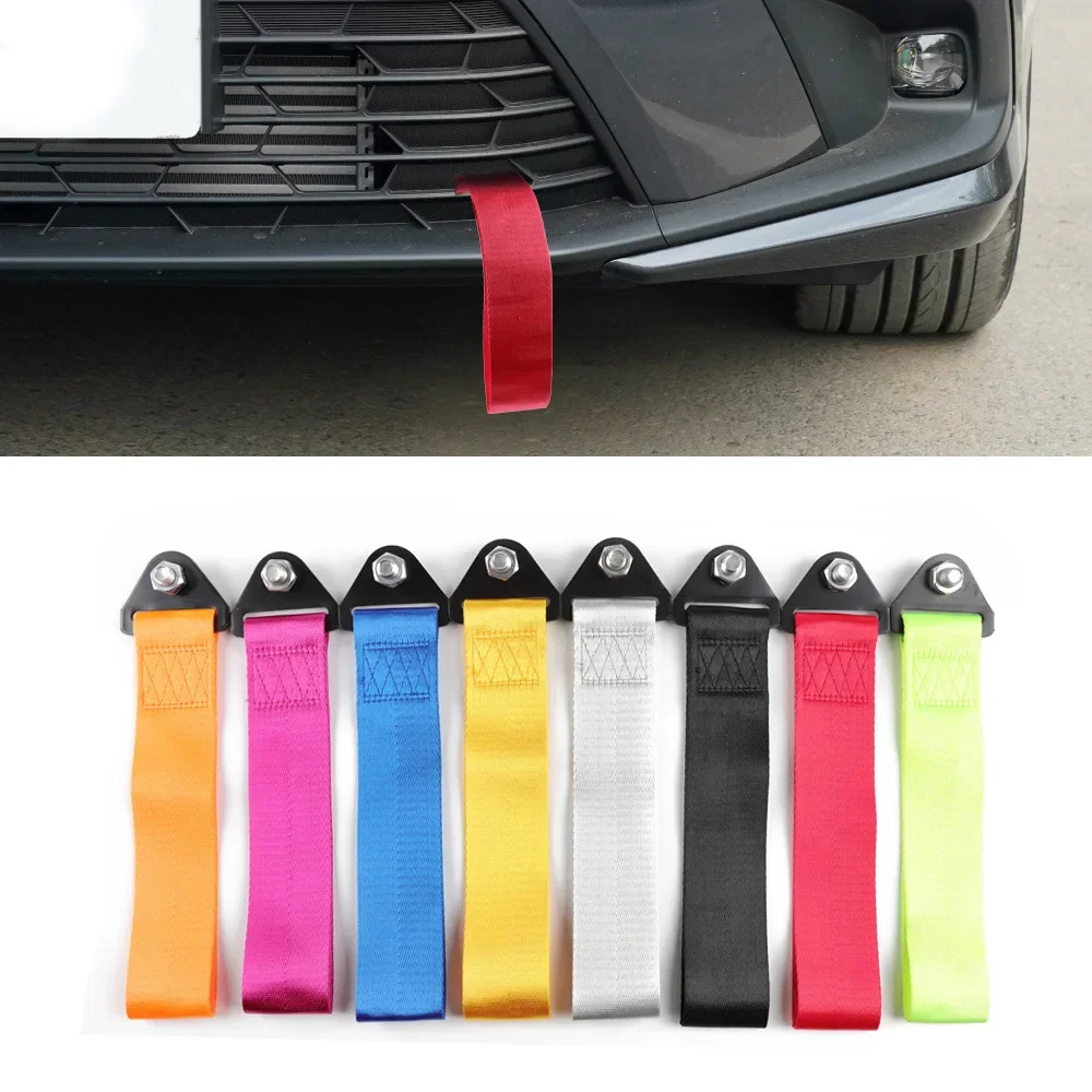 28cm Tow Strap Universal Nylon Tow Strap Car Racing Tow Ropes Auto Trailer Ropes Bumper Trailer Towing Strap With Nut