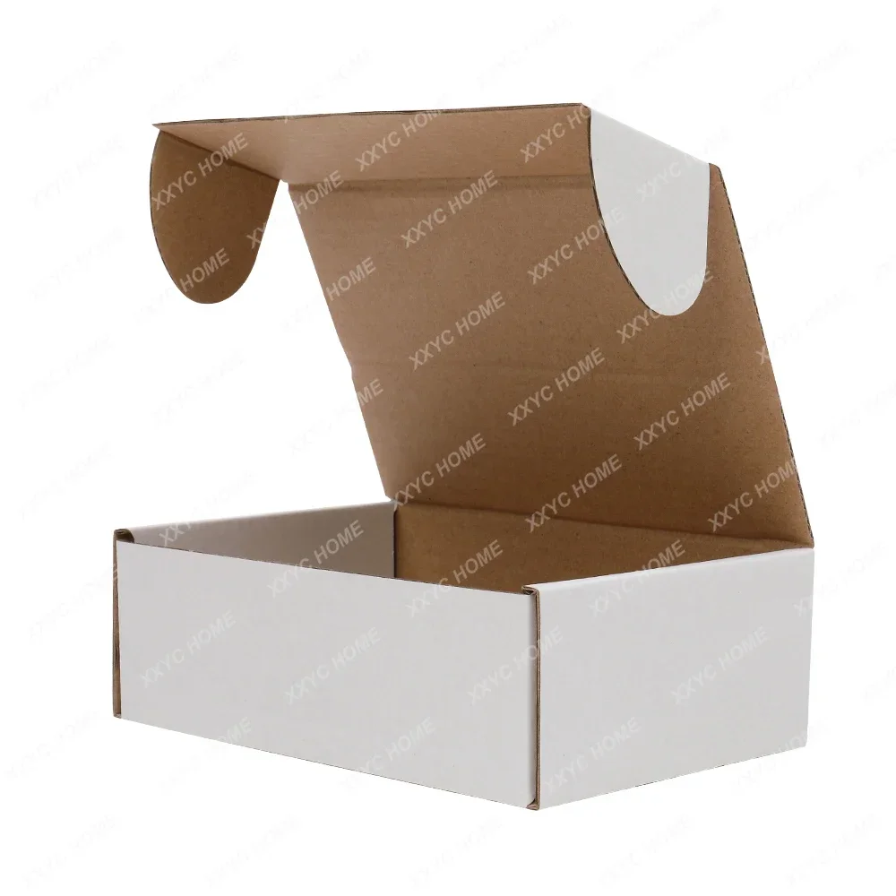 

50 коробок из гофрированной бумаги 6x4x2 дюйма (15,2x10x5 см)/6x4x3 дюйма/6x4x4 дюйма 3 размера Подарочная коробка белая снаружи и желтая внутри