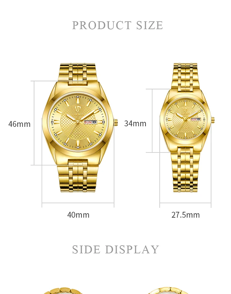 quartz chronograph Top Brand Luxury Golden Watches For Women Men Japan Quartz Movement Female Ladies Wristwatch Date Clock relogio masculino  L1020 expensive quartz watches