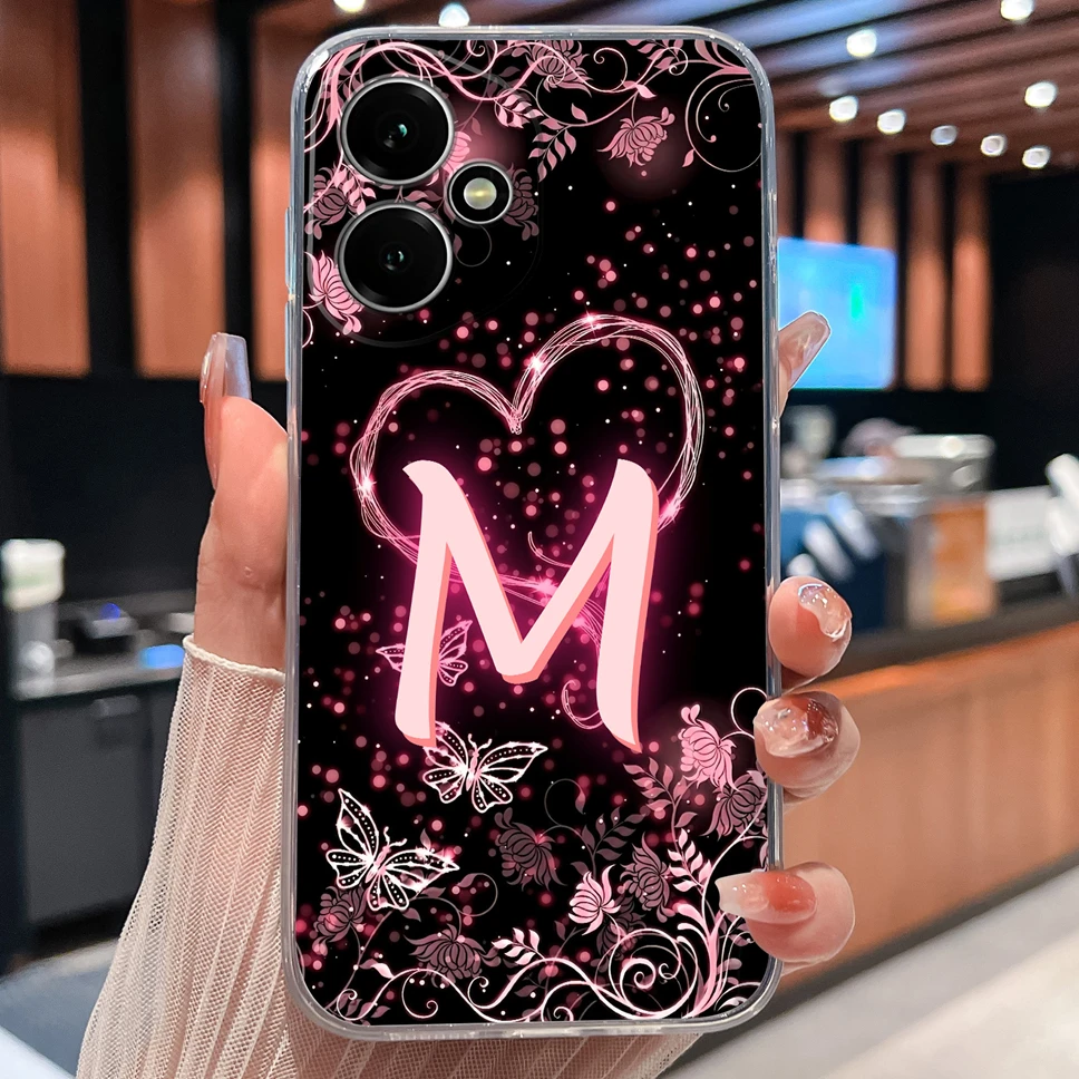 Luxury Letters Pattern Soft TPU Clear Silicone Anti-Drop Phone Case