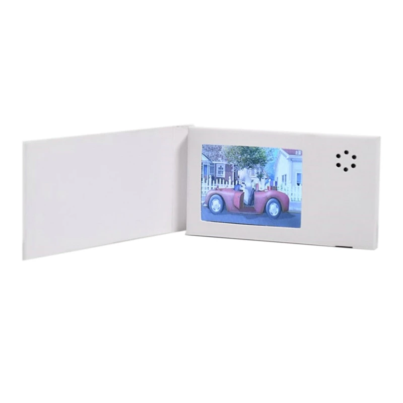 2.4Inch Birthday White Video Book Card 128MB Lcd Invitation Gift Music Greeting Card Upload Video Lcd Greeting