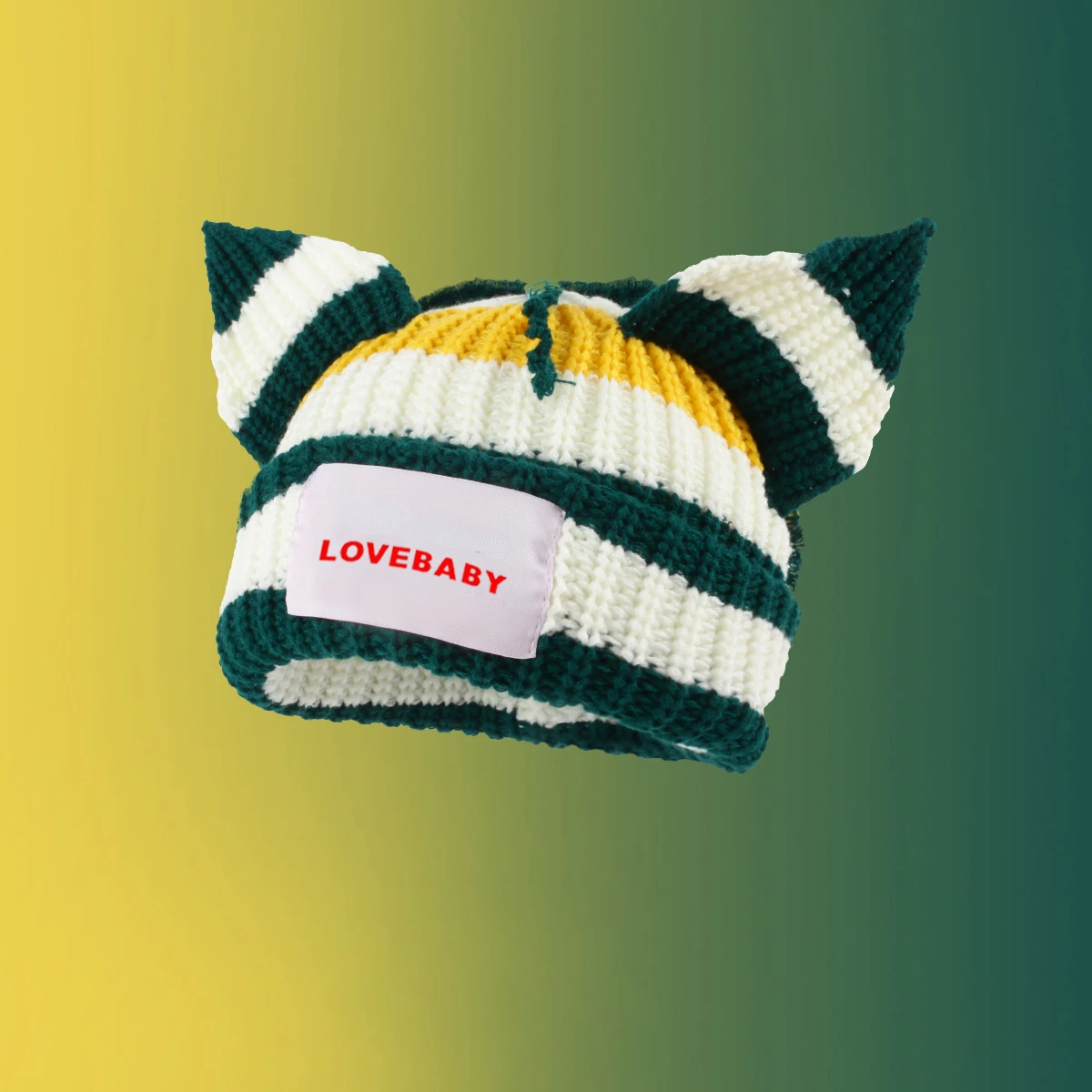 

Cute Multicolor Crochet Fox Ear Hat For Women Winter Knitted Hat Hip-hop Party Beanie Double-layer Warm Cat Ears Woolen Cap