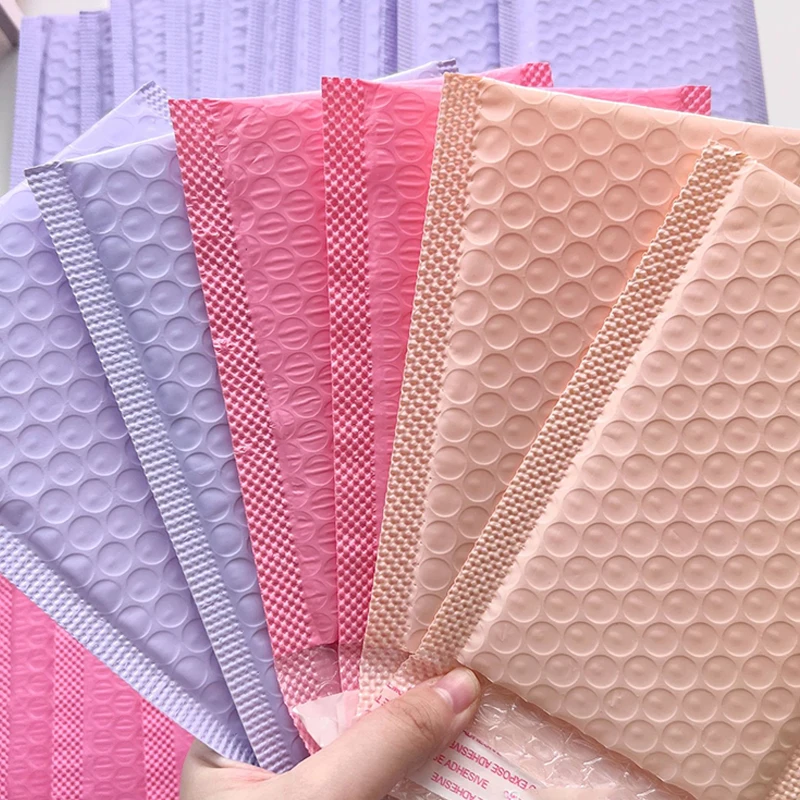 

10pcs Self Adhesive Pink Purple Blue Package Express Bags Thicked Express Package Bag Colorful Bubble Envelope Bag