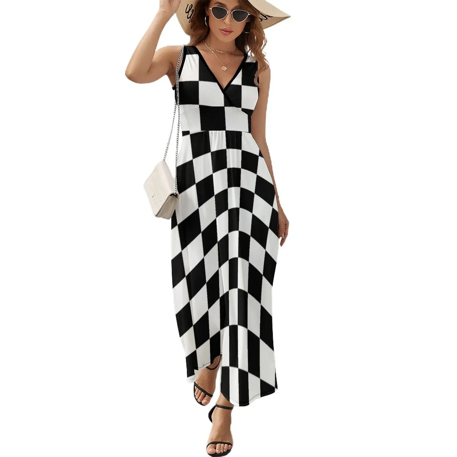 

Ska Checkerboard Sleeveless Dress elegant dress summer dresses