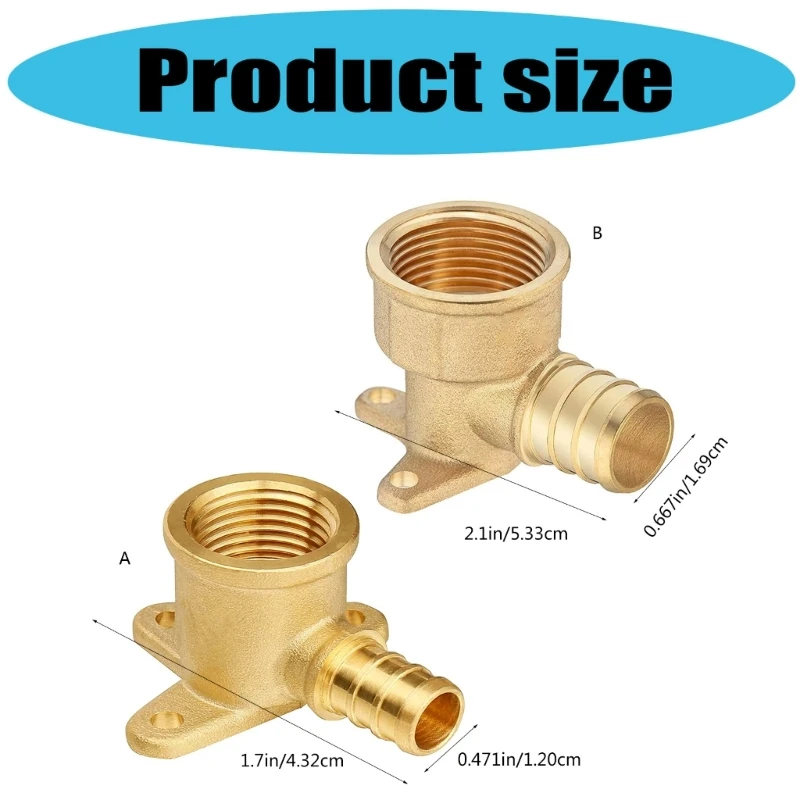 Coppers Crimp Fitting 1/2inch 3/4inch Drop Ear Elbow Plumbing Fitting Portable Leakproof Connector Drop Ear Elbow Adapter