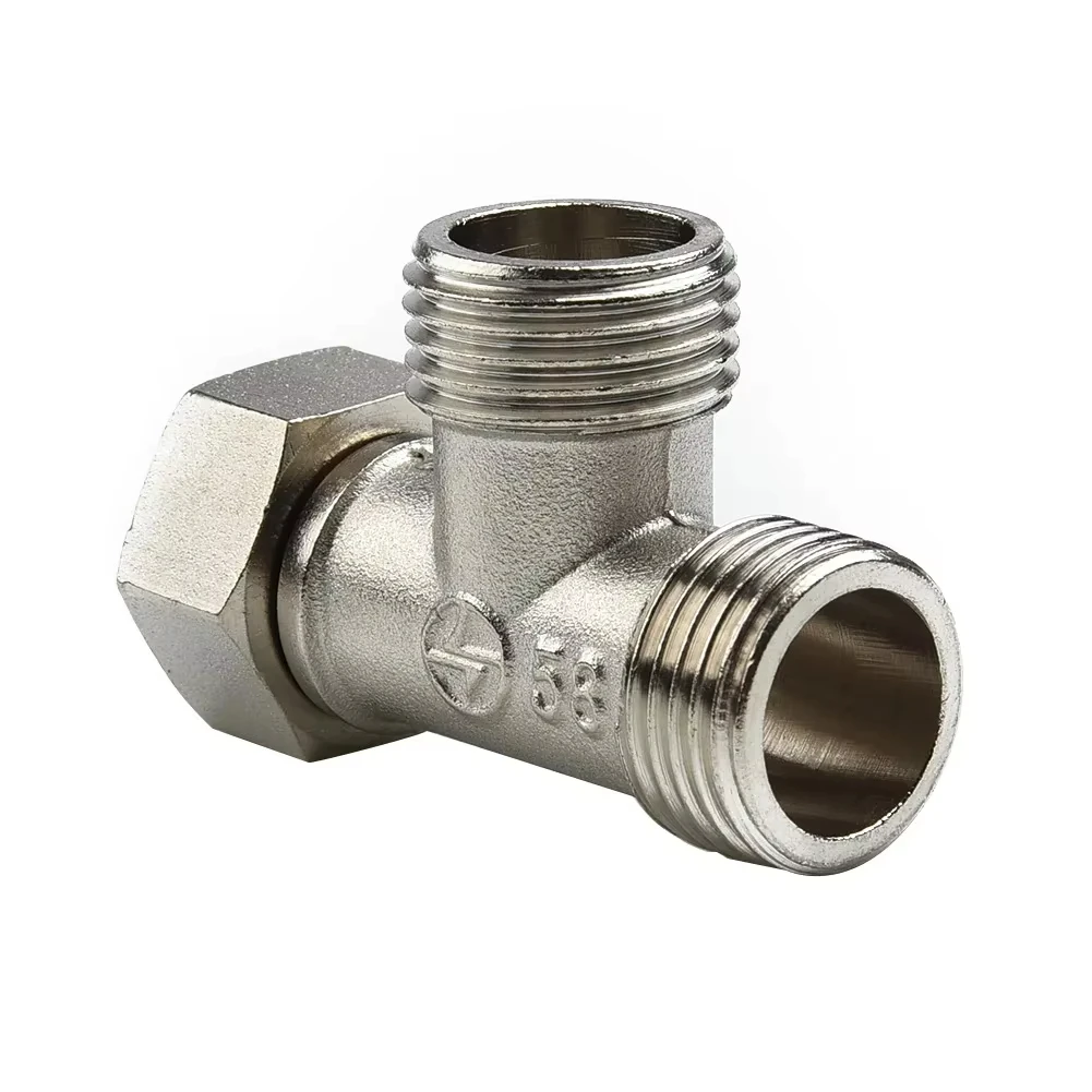 Toilet Dispenser Valve Copper t Adapter G1/2" T-Valve 4 Point Copper 3 Way Water Pipe for Bath Bidet Sprayer Shower Fitting