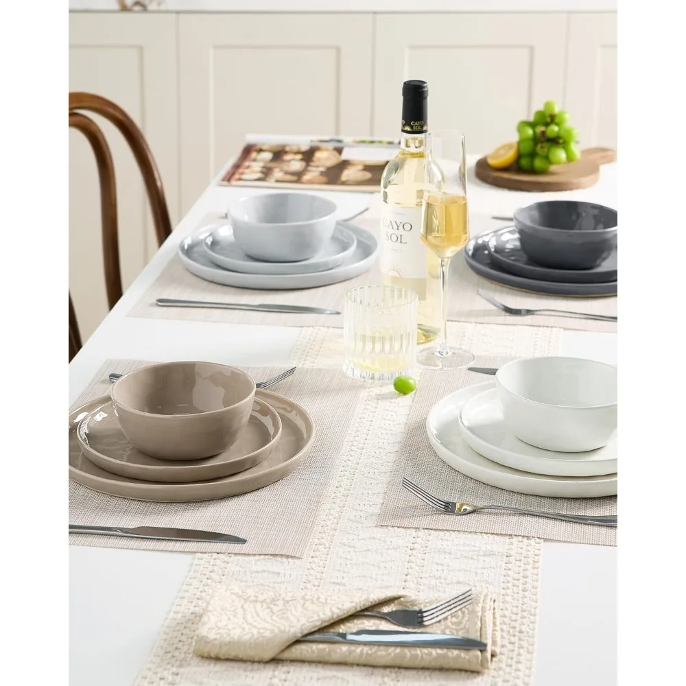 12-Piece Stoneware Dinnerware Set for 4 – Plates & Bowls 3