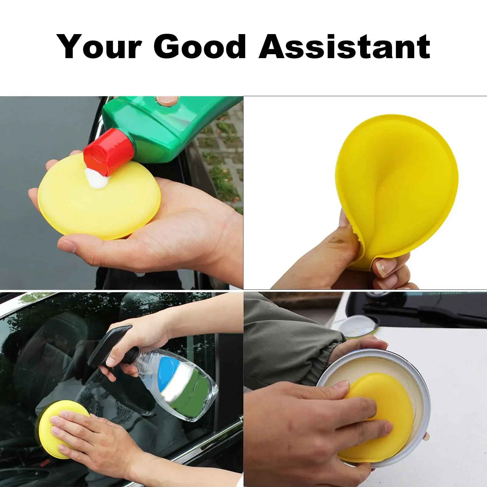 Car Waxing Foam Polish Sponges Applicator Detail Washing Pads Wax Soft Sponge Cleaning Accessories Dust Remove Car Cleaning Tool 6