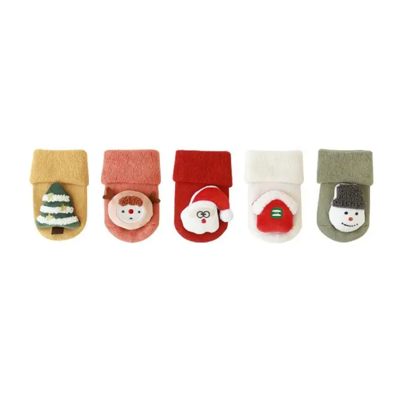 Winter Thick Warm Terry Socks Cartoon Santa Elk Anti Slip Floor Socks Christmas Baby Socks for Newborn Baby Boys Girls Sock