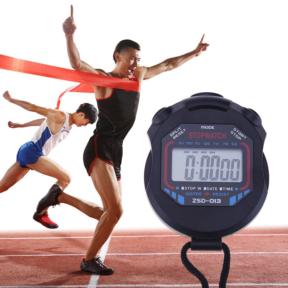 Digital Running Timer Waterproof Sports Stopwatch Counter Electronic Multifunctional Lightweight Practical  with Strap