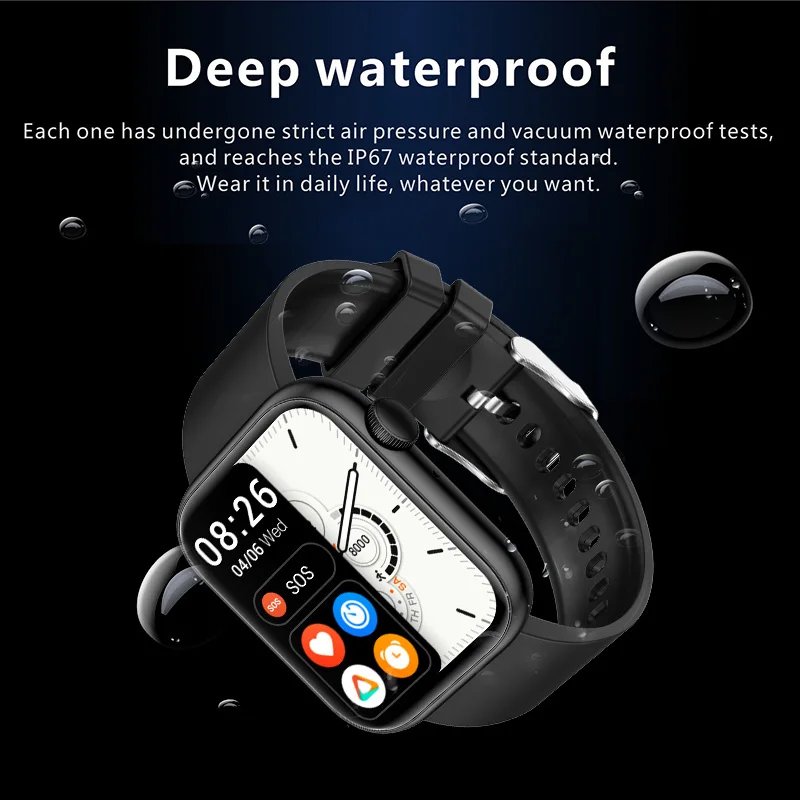 LIGE New Men Smart Watch 1.85 Full Touch Bluetooth Call Smart Wristwatch Body Temperature Watch Sports Bracelet Women Smartwatch