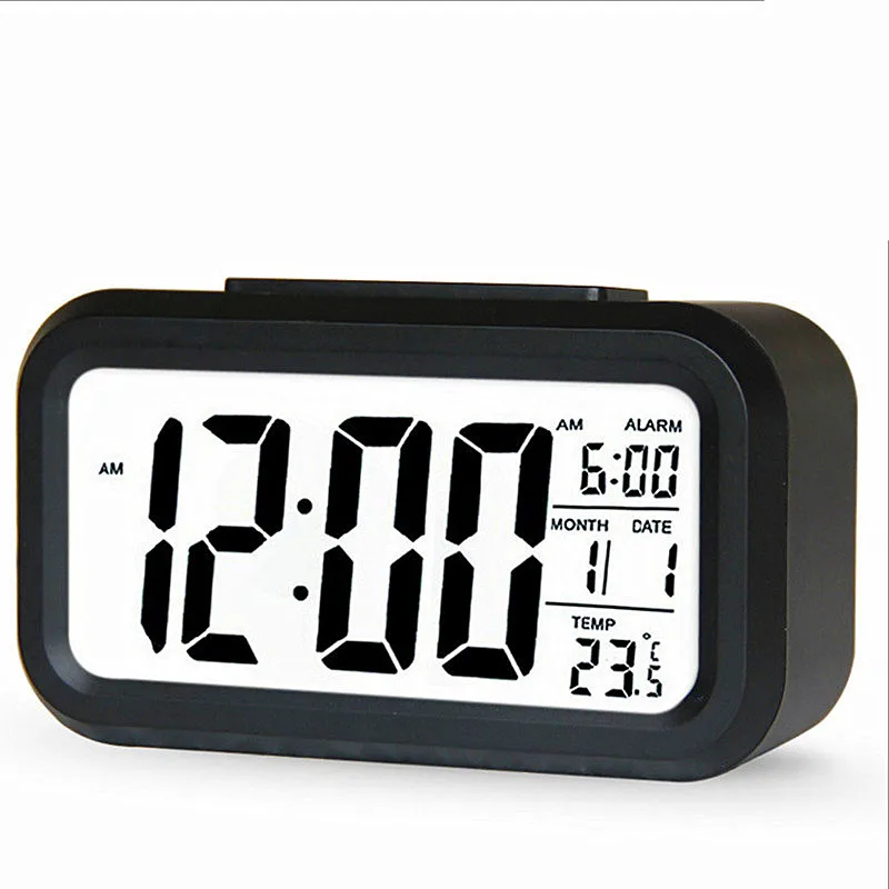 Large LED Backlight Display Clock Digital Alarm Clock Electronic Temperature For Home Office Travel Desktop Decor