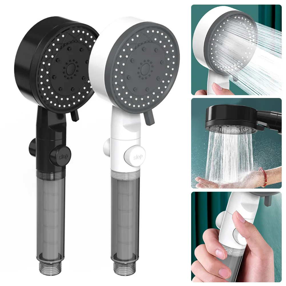 

High Pressure Handheld Shower Head Water Saving Adjustable 10 Mode On/Off Switch Water Massage Showerhead Bathroom Accessories