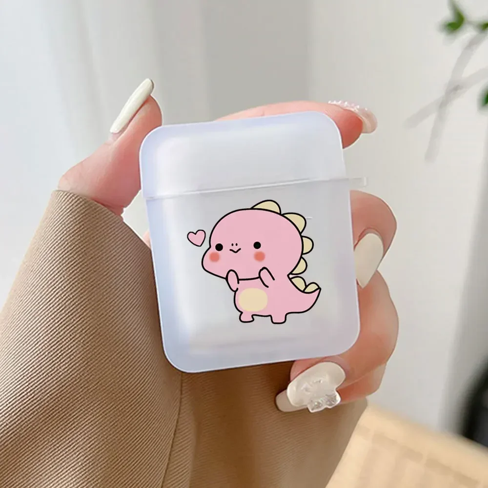 Charming Dinosaur Couple TPU Case - Adorable Earbud Accessory Skin
