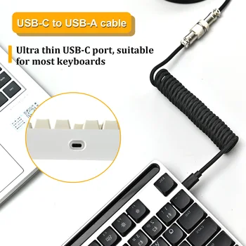 Mechanical Keyboard Type C USB Port Aviator Coiling Cable