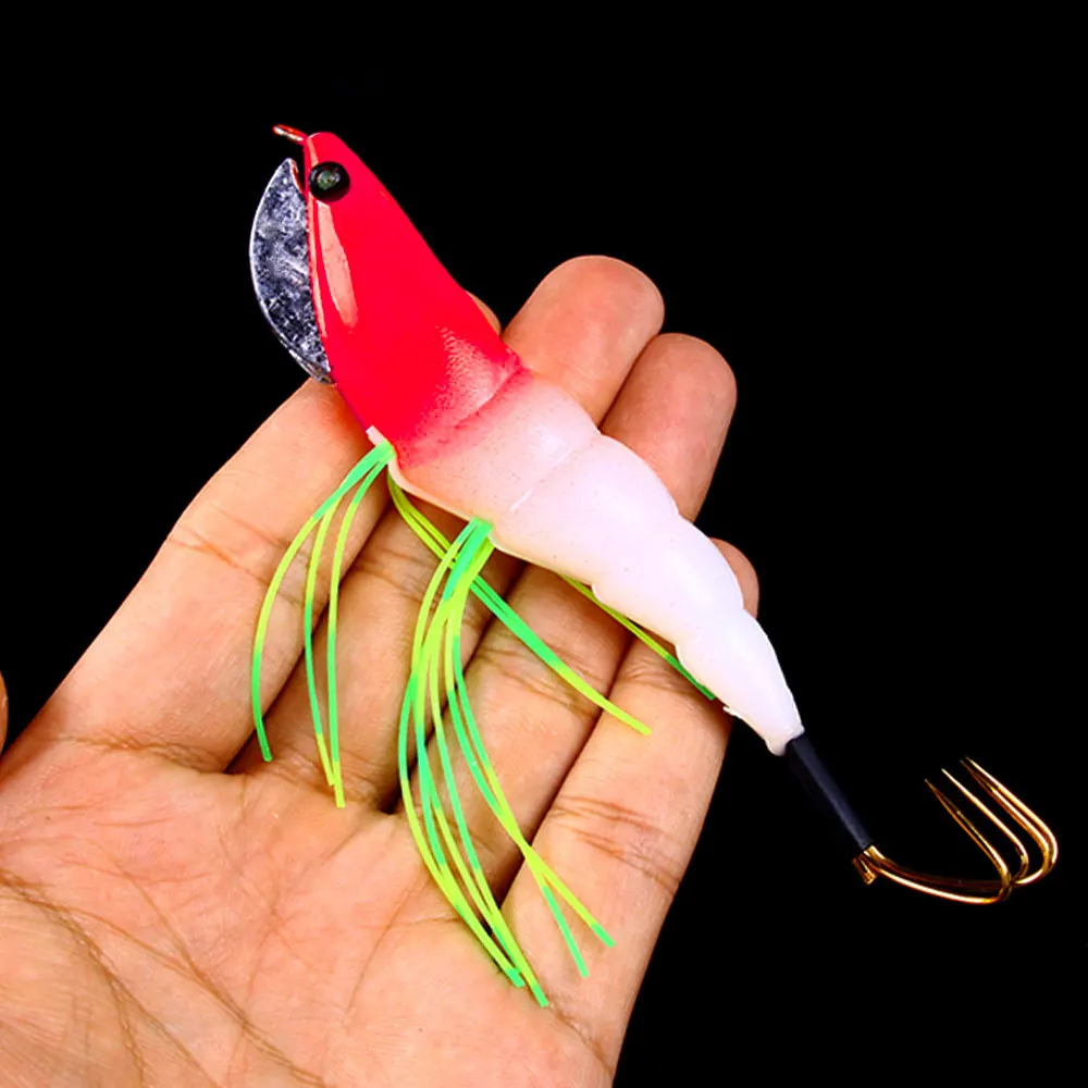 10 Pezzi Esche Morbide Per Pesca - Gamberetti Artificiali In PVC Realistici, 5,5cm Per Spigola E Persico, Swimbait