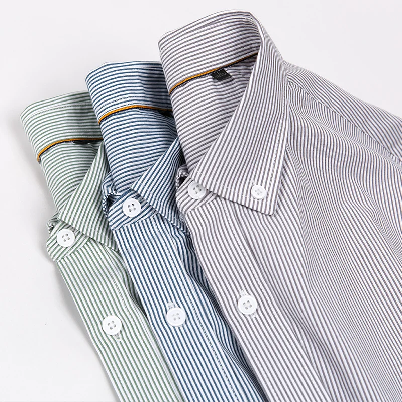 NO COLLAR LONG SH OX STRIPE シャツ 2024SS NO COLLAR LONG SH OX STRIPE シャツ 2024SS Men's Non-Iron