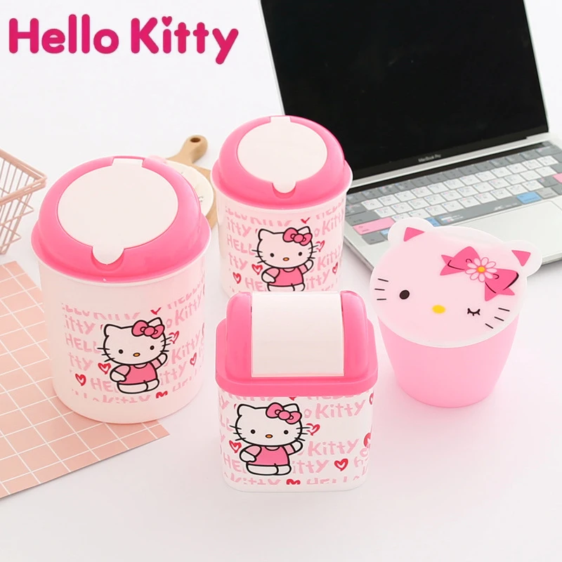 Hello-Kitty-Mini-Desktop-Trash-Can-Kawaii-Kt-Cat-Waste-Bin-Trash-Can
