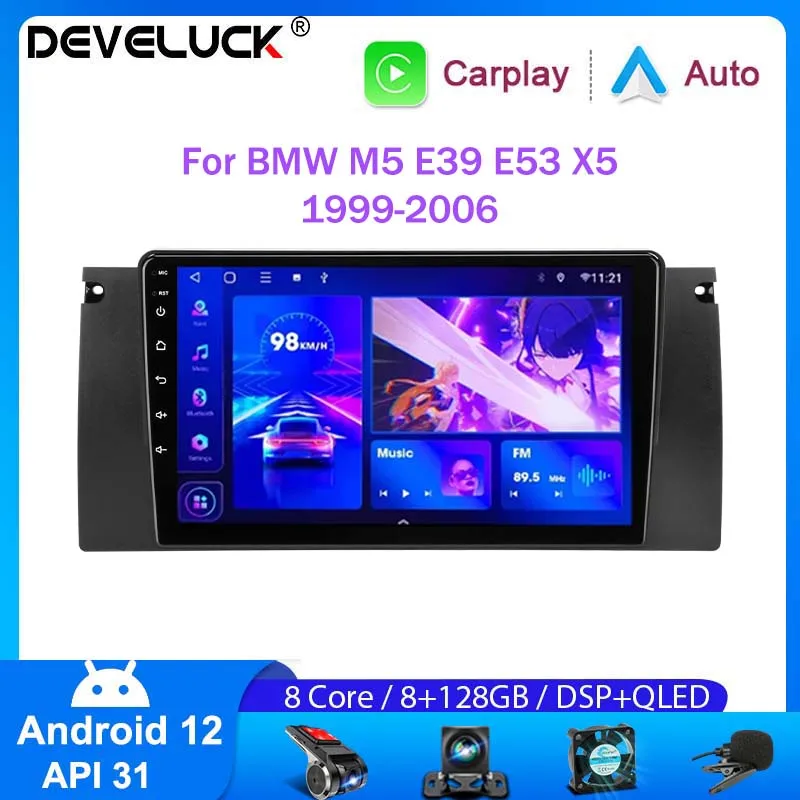 다심접속기 내비게이션 GPS 스테레오 카플레이, BMW 5, E39, E53, X5, 1999-2006 멀티미디어 비디오 플레이어, 자동차 헤드 유닛, 안드로이드 12, 2 Din 다심접속기 내비게이션 GPS 스테레오 카플레이, BMW 5, E39, E53, X5, 1999-2006 멀티미디어 비디오 플레이어, 자동차 헤드 유닛, 안드로이드 12, 2 Din