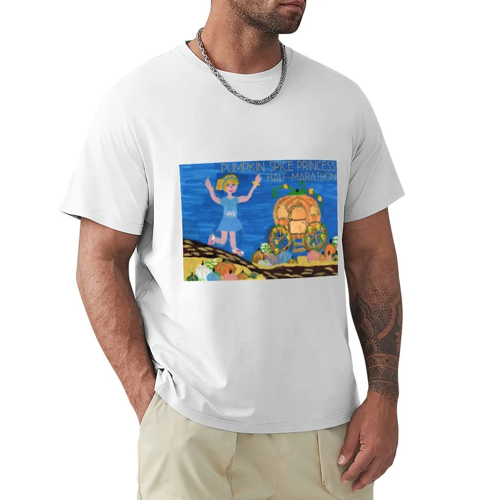 

Pumpkin Spice Princess Half-Marathon 1 T-Shirt shirts graphic tees plain t shirts for men cotton