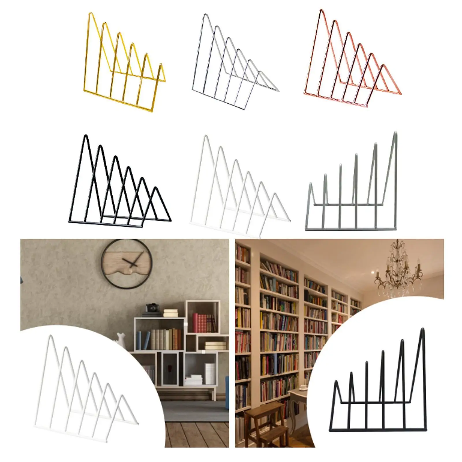 File Folder Sorter Desk Triangle Bookshelf Bookend Organizer for Recipe Vinyl Records Office Magazines Hold Heavy Books book organizer book holder