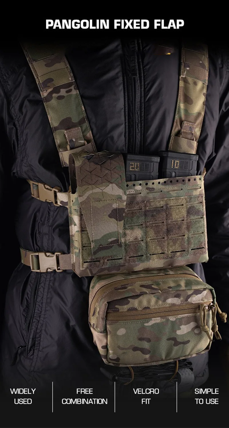 OPHIDIAN Brustmontage, feste Abdeckung, Magazintasche, Sicherheits-Tuch mit fester Klappe, Tuch für SPUD-Tasche, MK5, MK4, MK3, Jagdweste, Zubehör – Detail 1