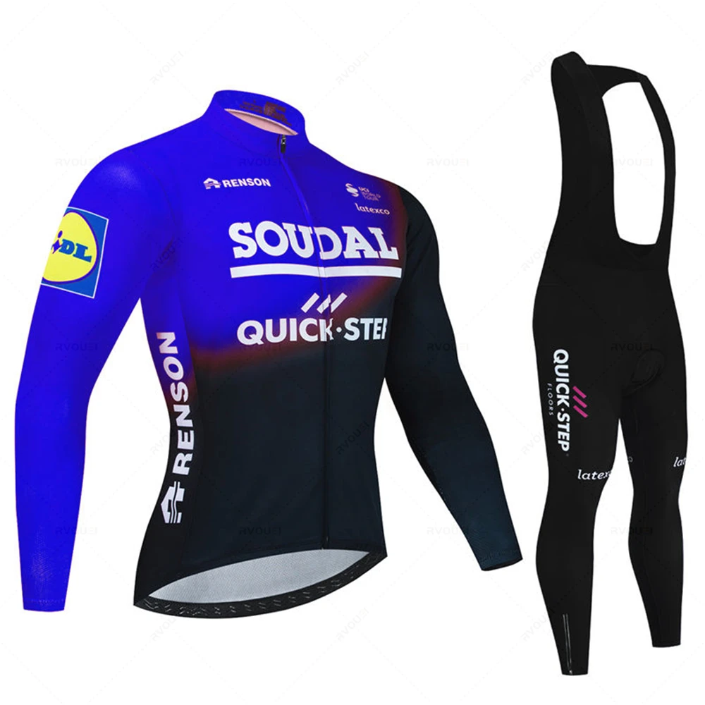 Autumn Cycling Set Long Sleeve Jersey MTB Riding Sportswear Road Bike Clothing Bib Pants Bicycle Uniform