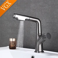 VGX มัลติฟังก์ชั่ก๊อกห้องน้ำดึง Pengaduk Baskom ก๊อกน้ำอ่างล้างจาน Gourmet อ่างล้างหน้าก๊อกน้ำแตะ360 ° Tapware Crane ทองเหลือง 3