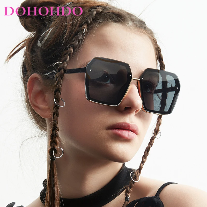 

DOHOHDO Polygon Square Luxury Sunglasses Women 2024 Fashion New Oversized Sun Glasses For Men Retro Unisex Eyewear Shades UV400