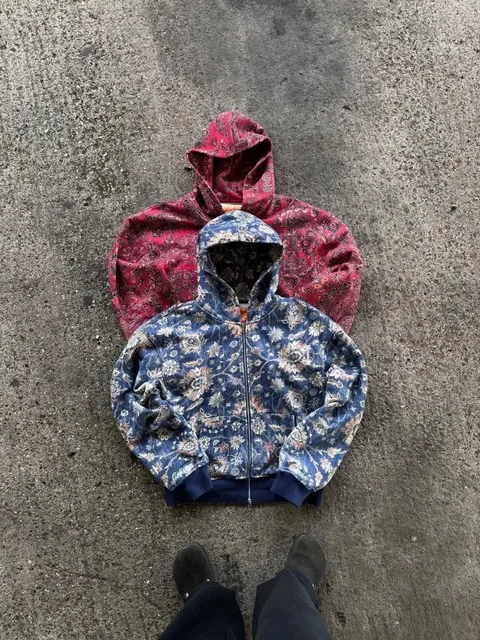 American retro Carter digital print oversized hoodie men's Y2K streetwear Harajuku loose fashion zipper hoodie couple's style 1